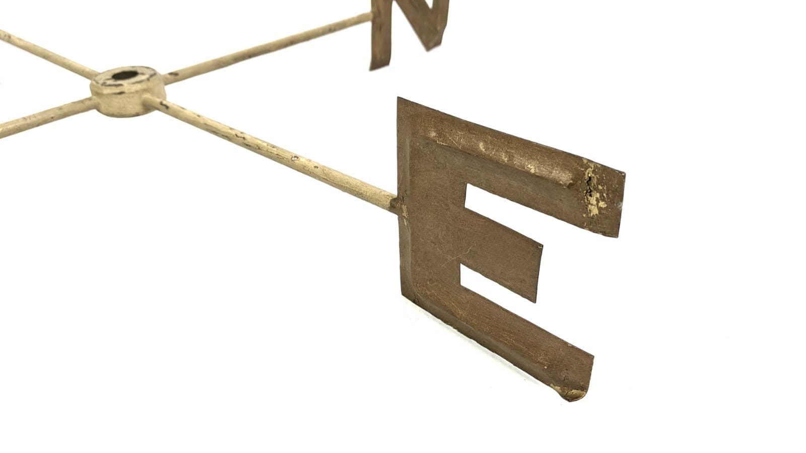 Antique Primitive Folk A Architectural Tin Metal Weathervane Directional Letters 4