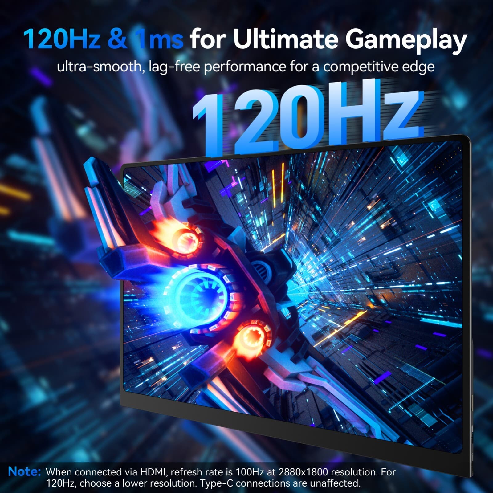 Used | 16” Portable Monitor OLED 120Hz Gaming Monitor 2880x1800 100% DCI-P3 3