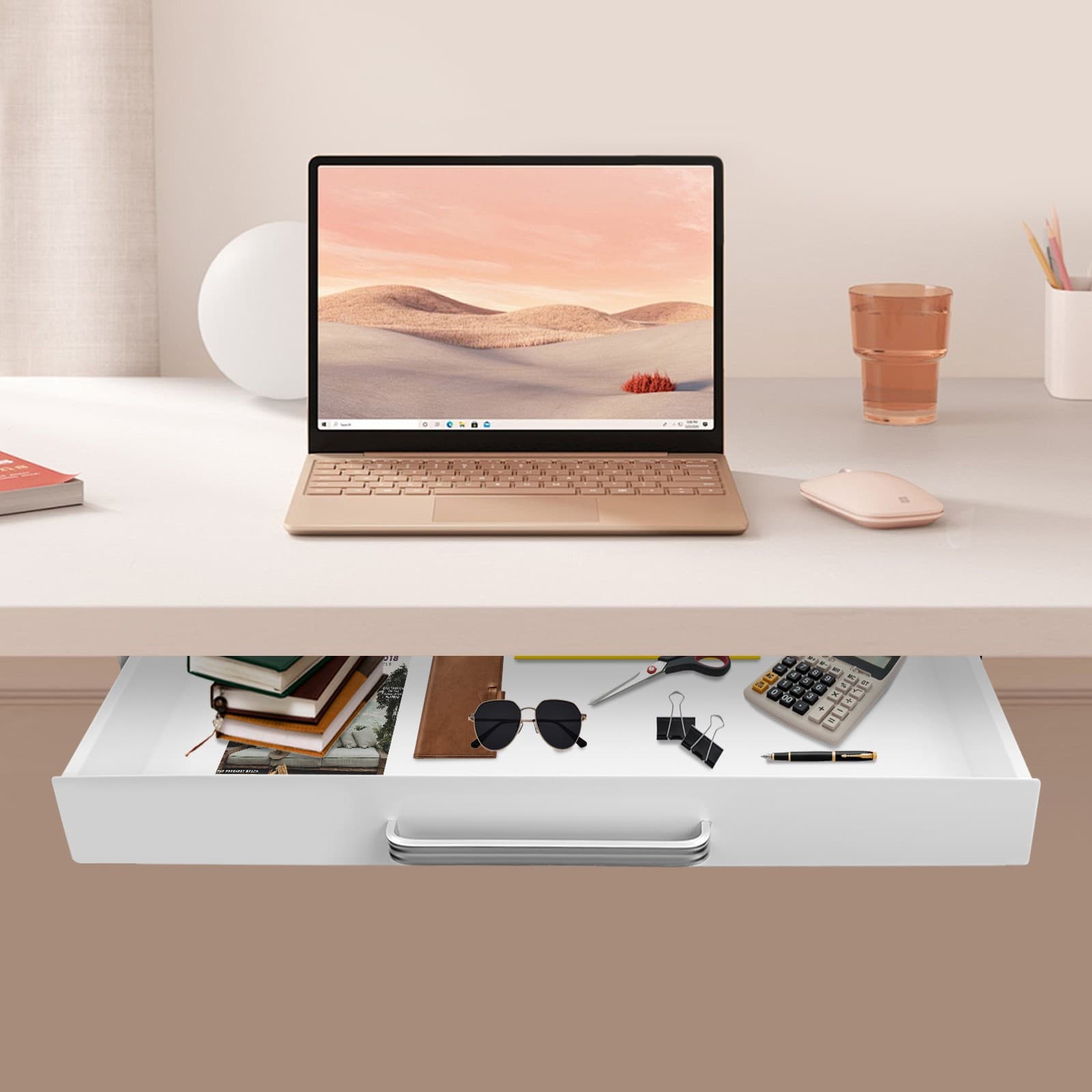 21.5*10.2*2.1inch Drawer Storage Organizer, Iron Pull-out Drawer Modern 6