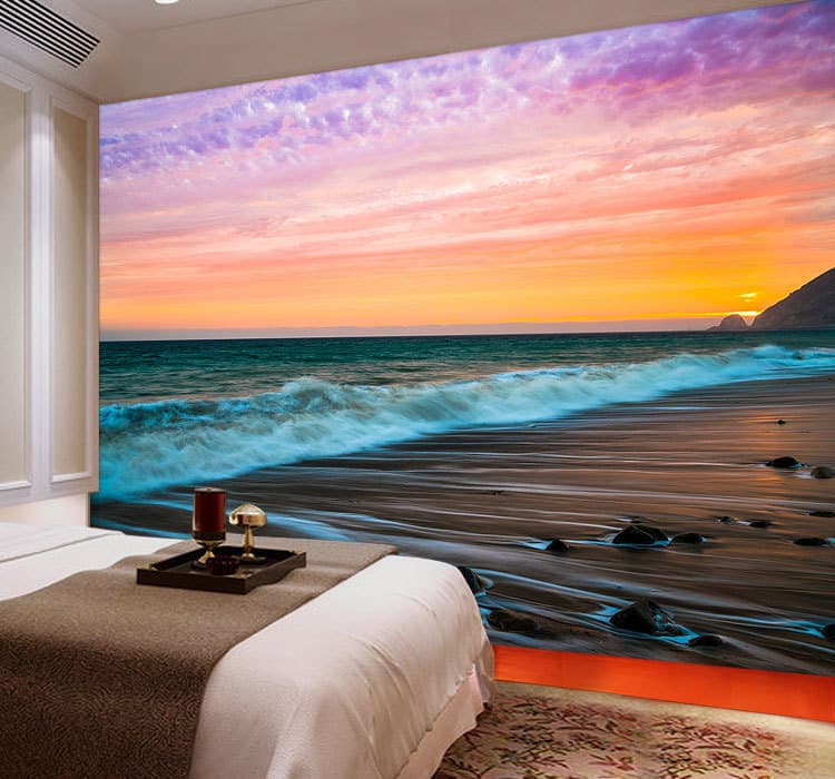 Fine Art Beach Sunset Malibu 3D Full Wall Mural Photo Wallpaper Print Home Decal 2