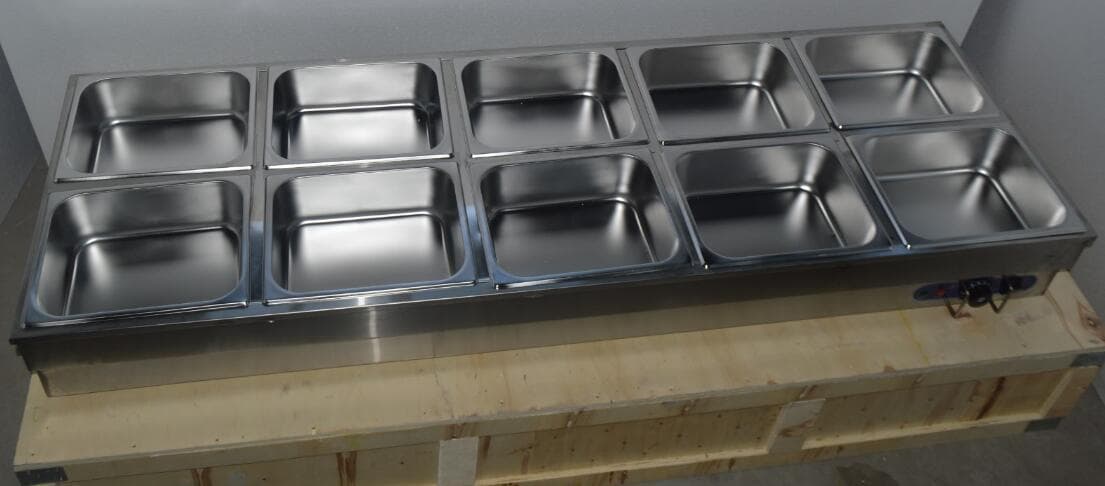 10-Pan Hot Well Steam Table Food Warmer Commercial Stainless Steel sneeze Guard 5
