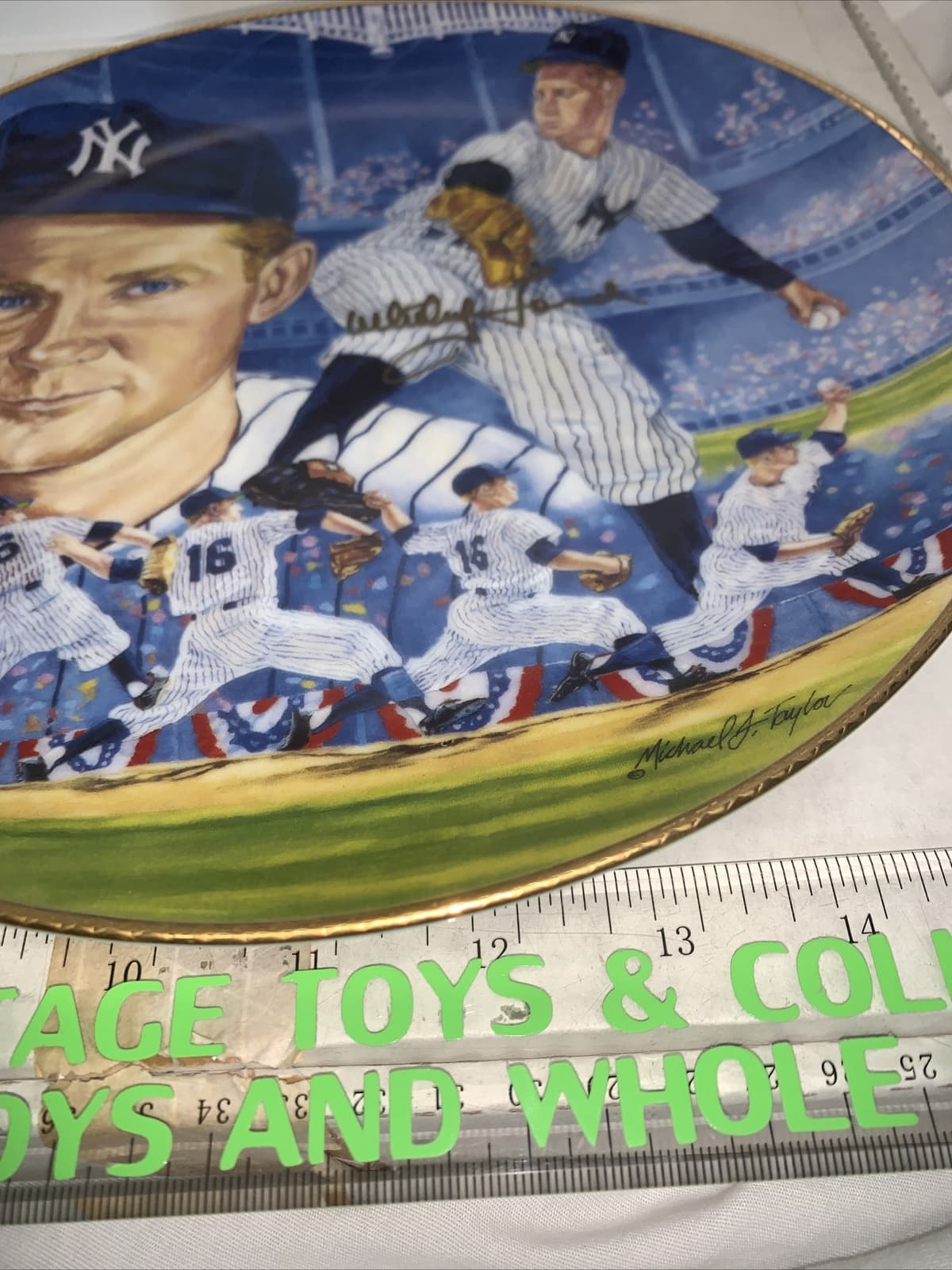 1990 GARTLAN WHITEY FORD PERSONALLY AUTOGRAPHED 10-1/4" PLATE - NEW YORK YANKEES 6