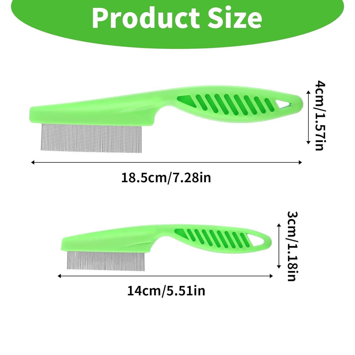 Flea Comb with Rubber Handle, Flea and Tick Comb for Dogs & Cats, Fine Tooth Dog 2