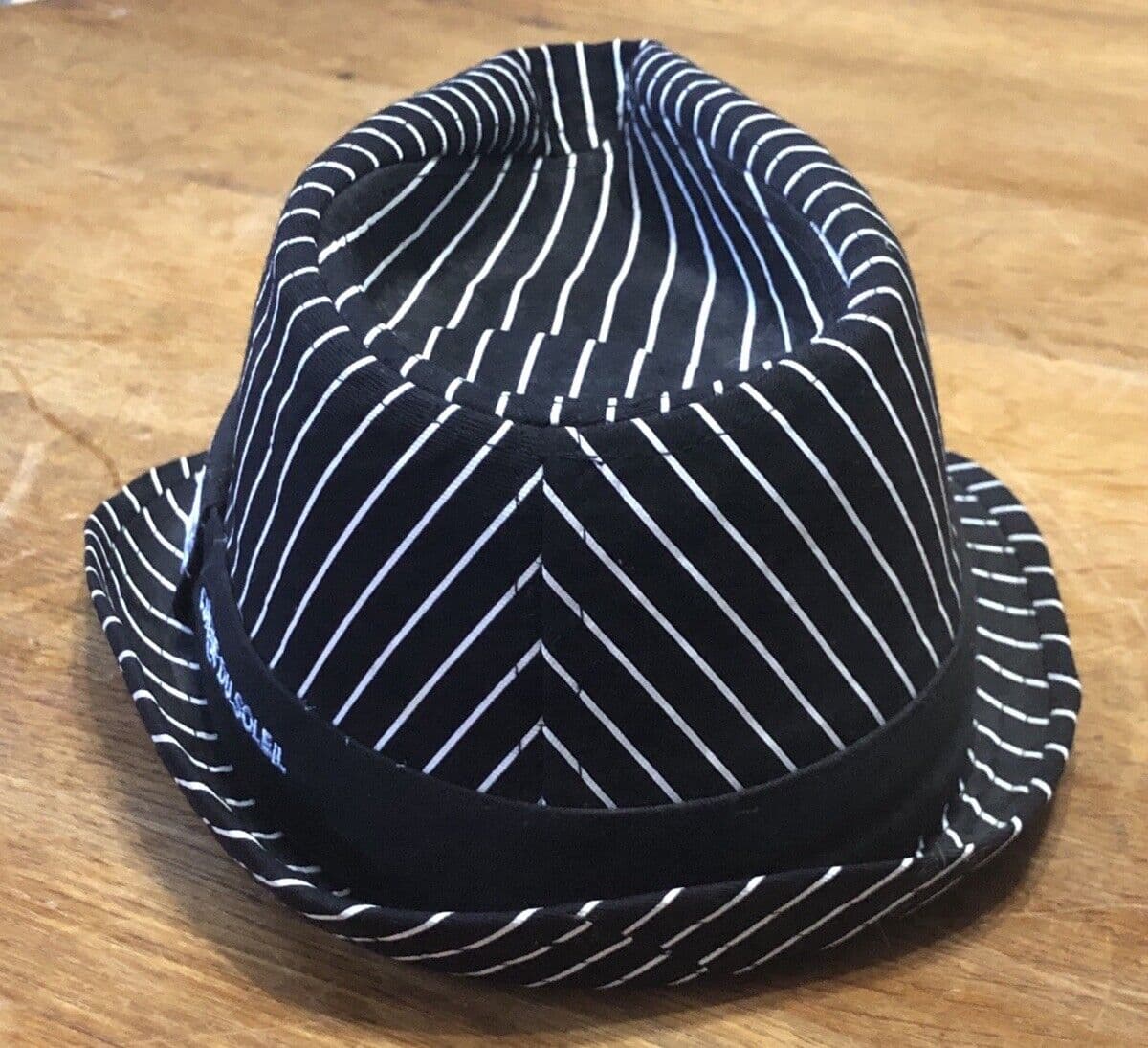 Cirque Du Soleil Michael Jackson One Pinstripe Fedora Brimmed Hat L/XL Black Wht 4