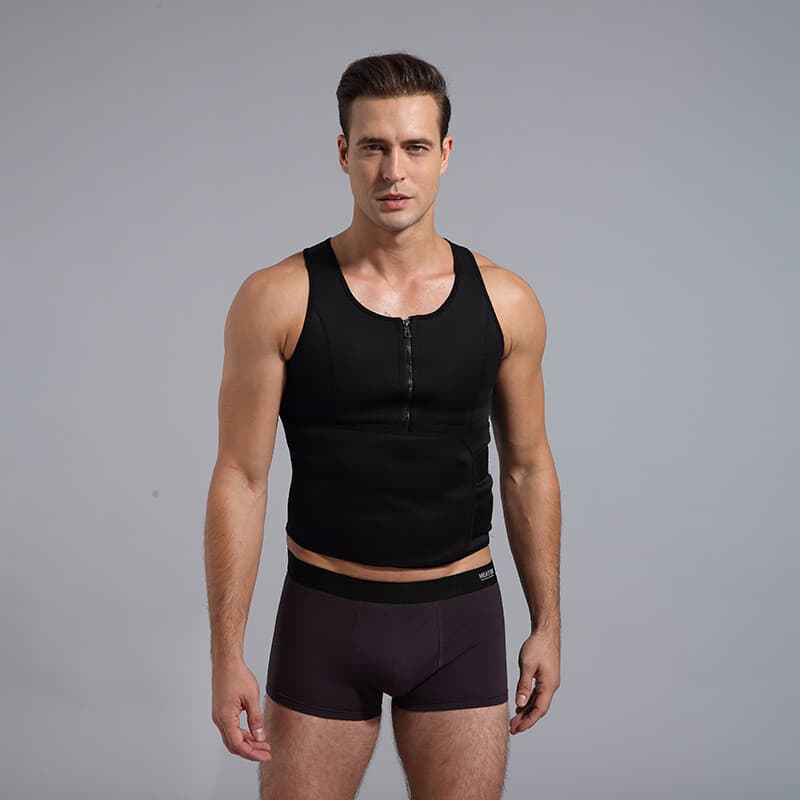Men Sauna Thermo Sweat Waist Trainer Tank Top Vest Suit Body Shaper Belt Corset 6
