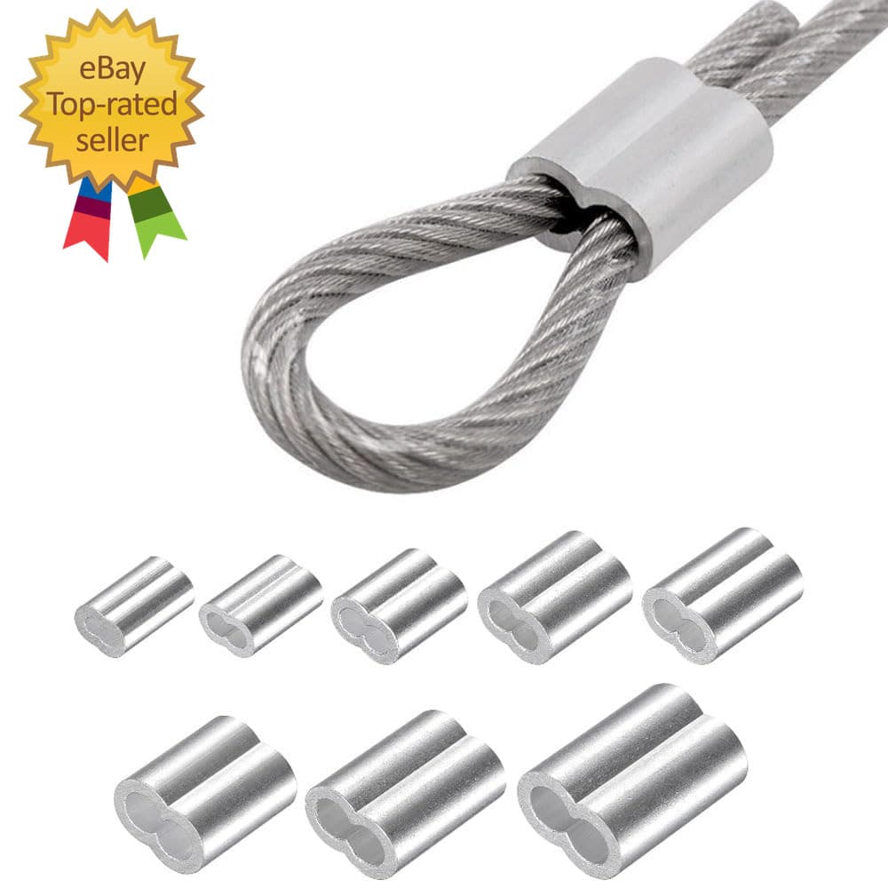 200 Pcs Aluminum Crimping Loop Sleeve 1/16",Cable Crimp Ferrules for Wire Rope a 4