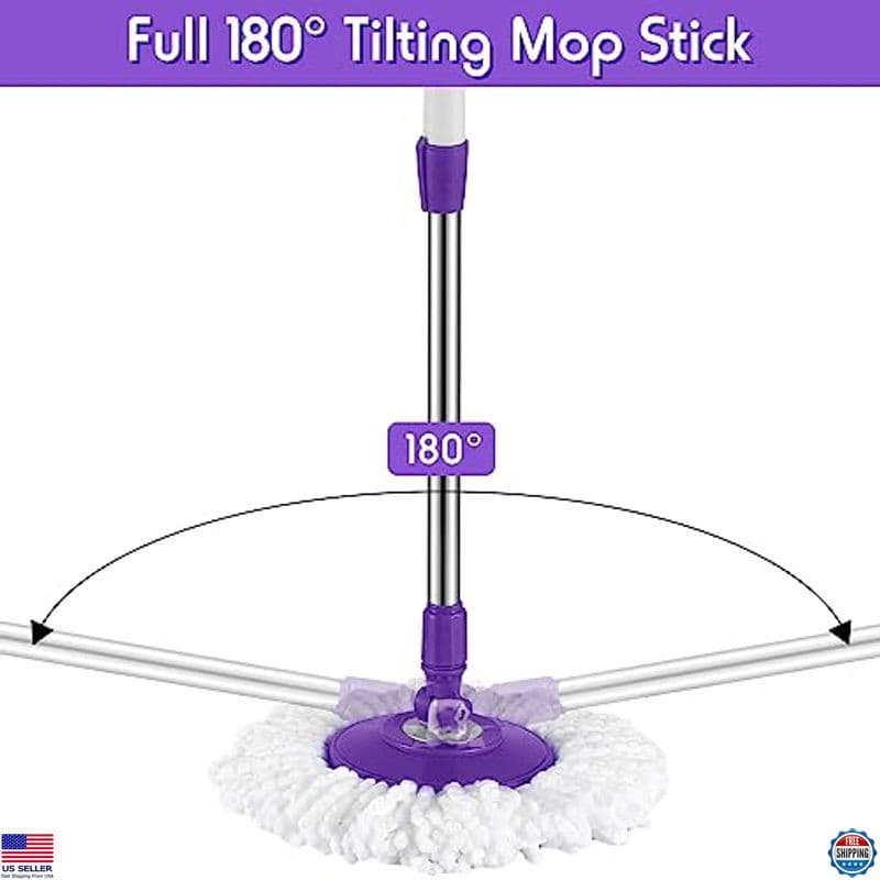 360° Rotating Spin Mop Replacement Handle - Telescopic Purple Pole for Cleaning 5
