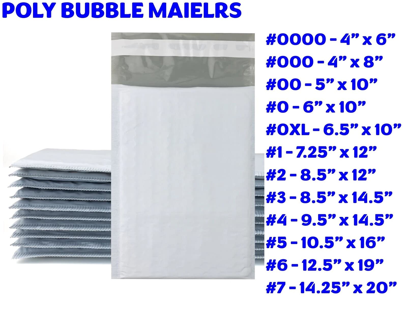 50/100/200/500 Poly Bubble Mailers Padded Envelope Shipping Bags Seal Any Size