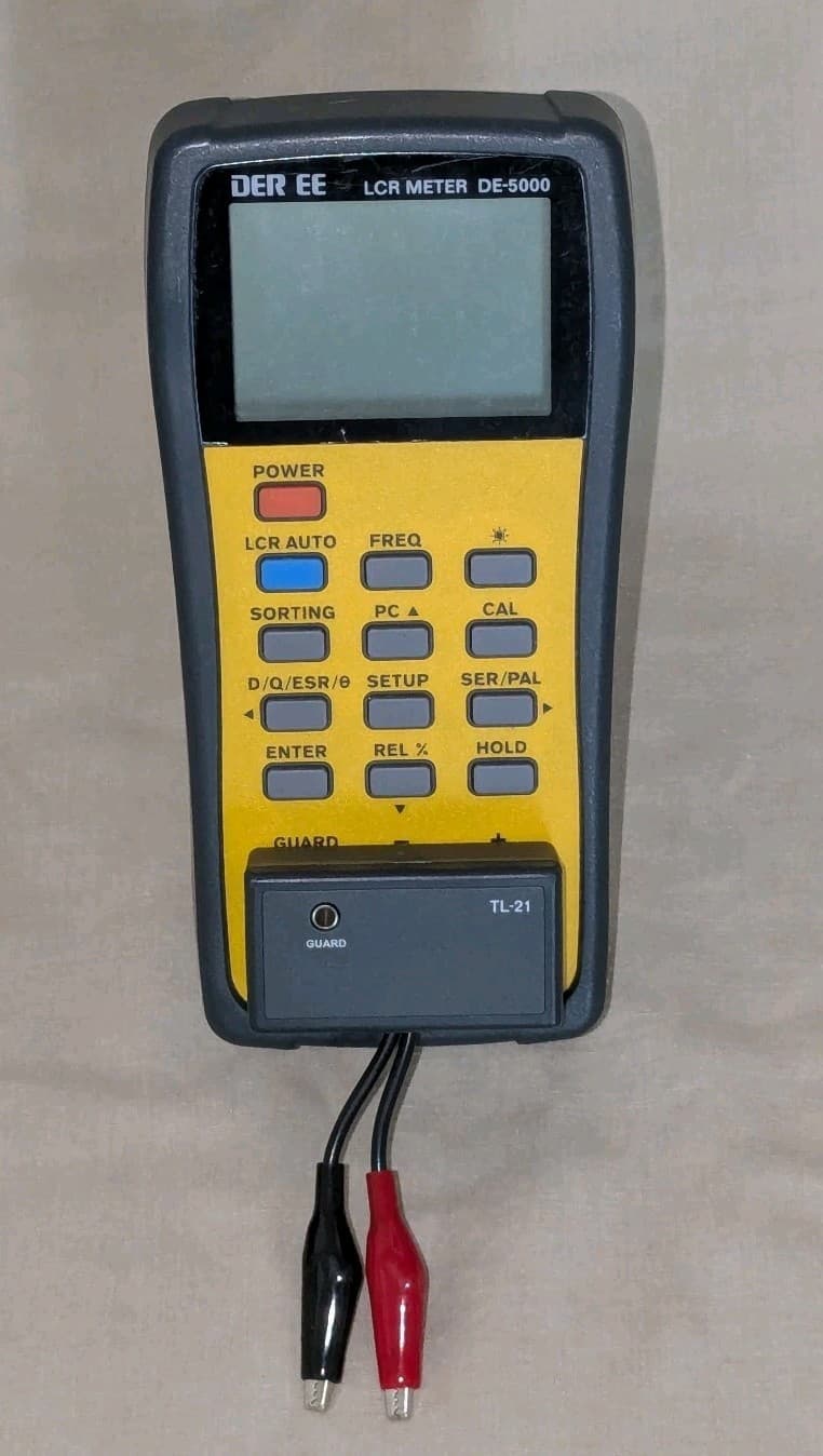 DE-5000 HANDHELD LCR METER w/ ALLIGATOR TEST LEADS (TL-21) 2