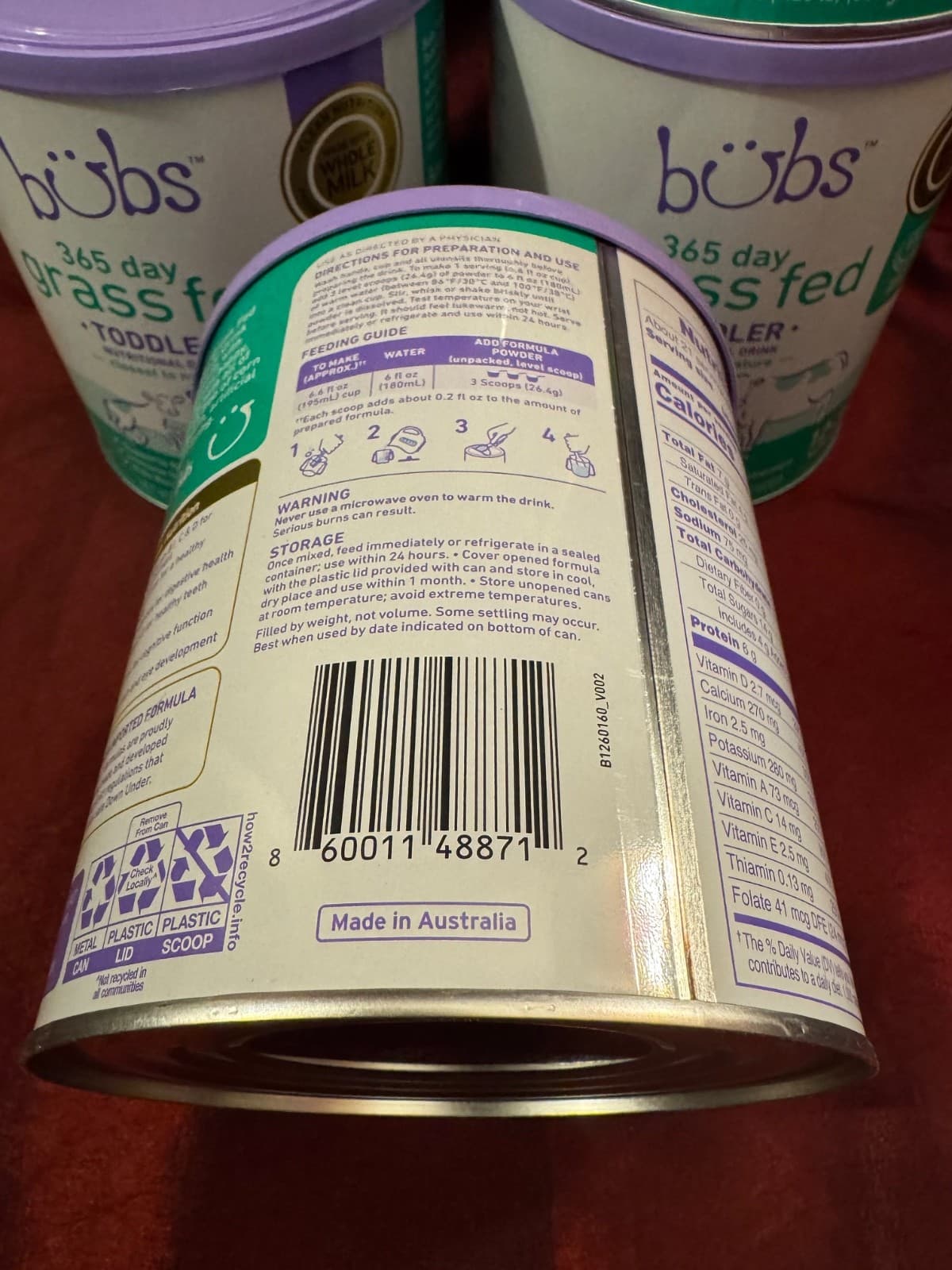 *Read* 4 Pack Aussie Bubs 365 Grass Fed Toddler Nutritional 12-36 Months 04/2026 2