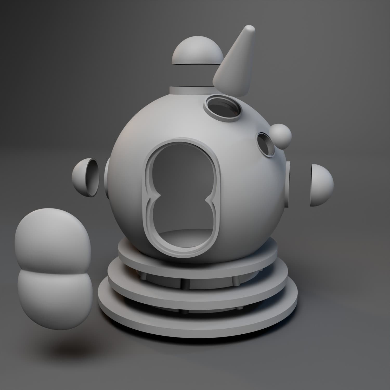 Lost In Space A Change of Space Episode Spaceship with Dr. Smith Lizard 3D Print 2