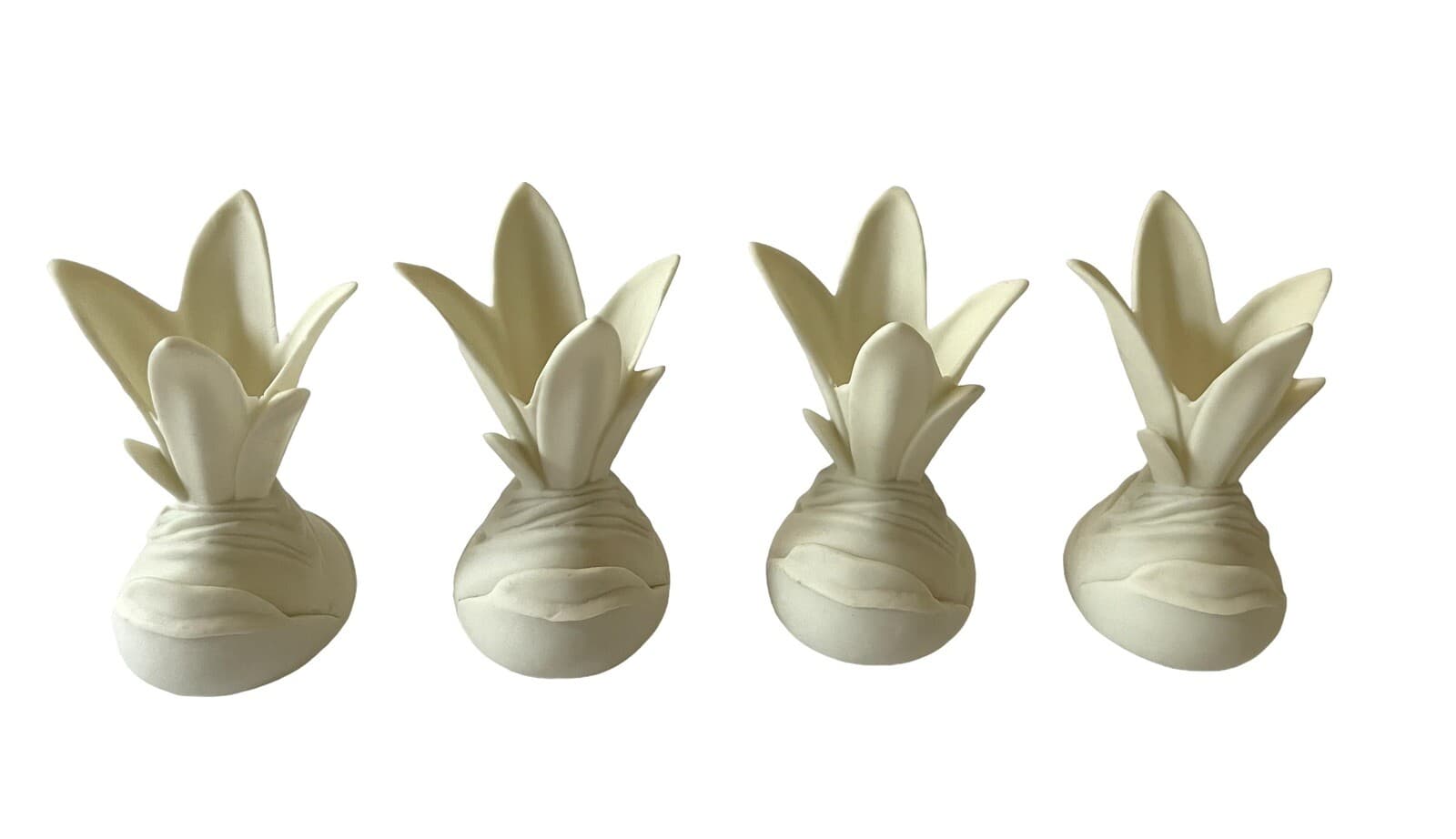 Vintage DEPT 56 Ivory Amaryllis Bulb Porcelain 3.5” Set Of 4 Card Holders
