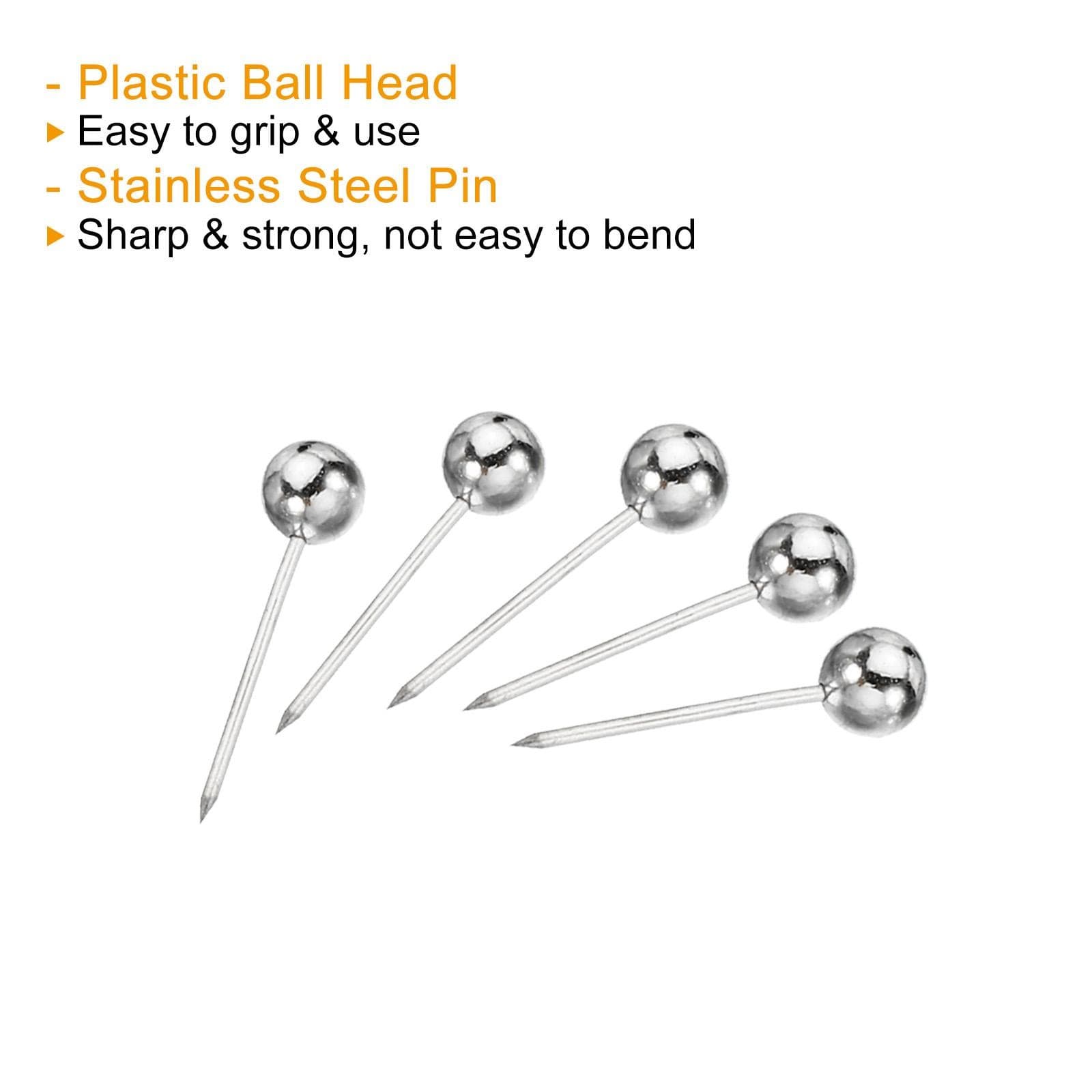 200pcs Push Pins, Round Head Map Tacks Steel Point for Office, Silver Tone 4