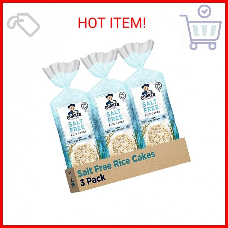 Quaker Large Rice Cakes, Salt Free, 8.53 Ounce (Pack of 3) 2