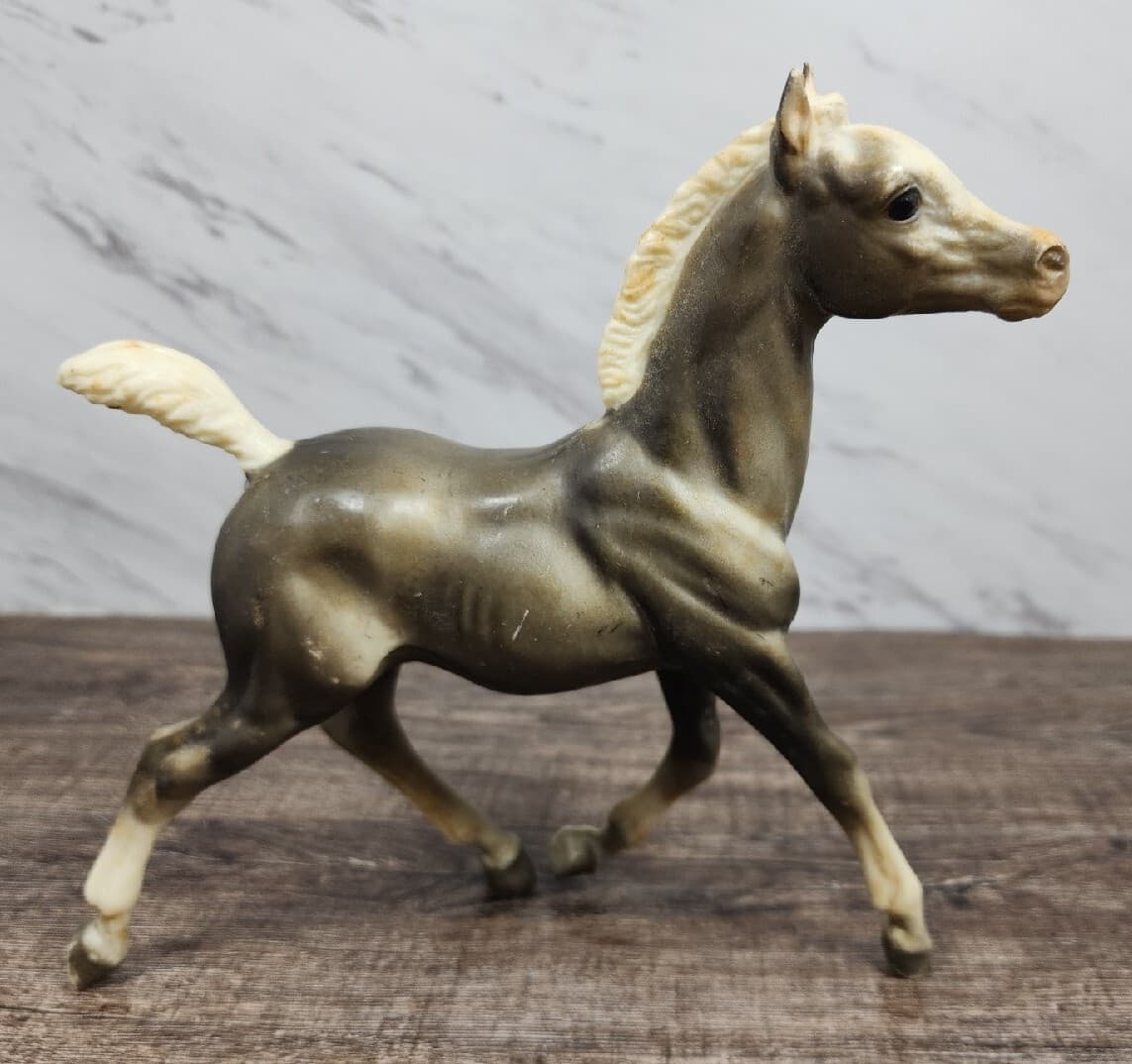 VTG Breyer Running Foal Gray Called Smoke White Points Horse Early 1960’s 7”
