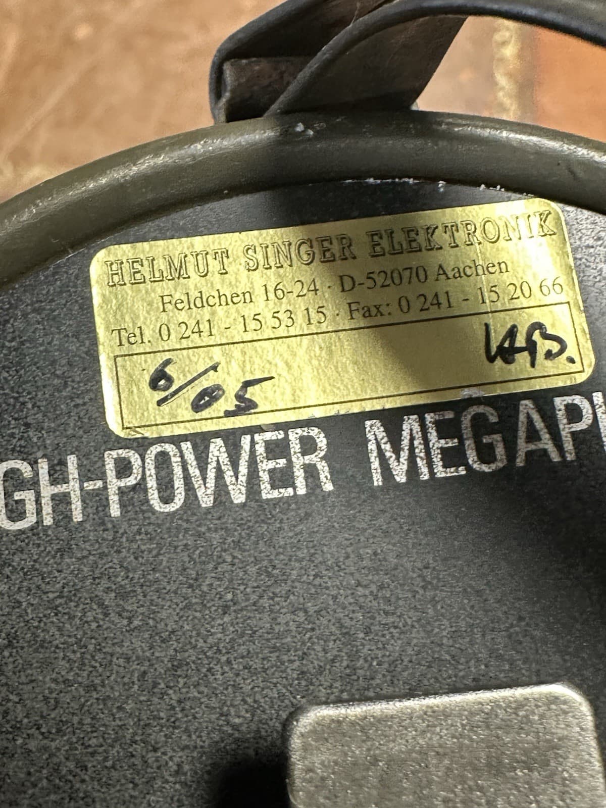 Vintage Helmut Singer Electronix High Power Megaphone 44x29cm 3