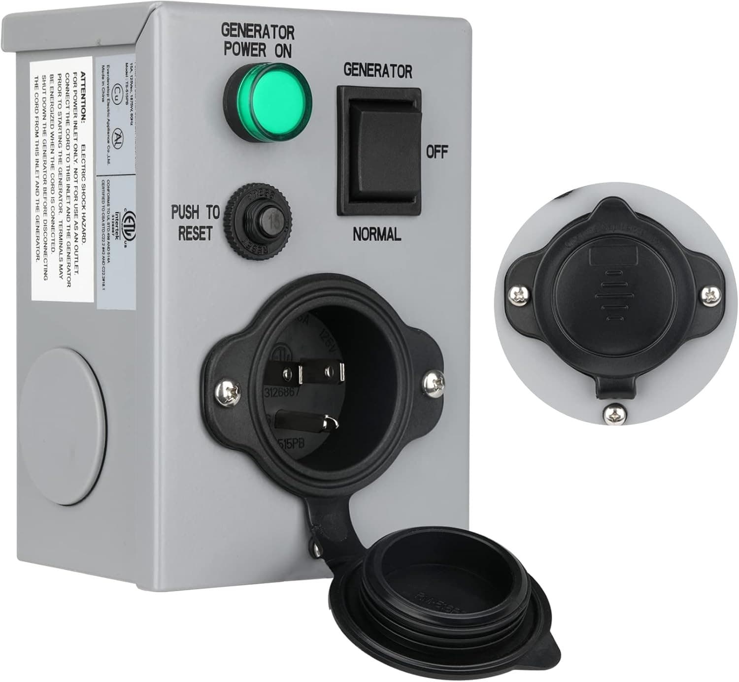 15 Amp Generator Transfer Switches, UL/ETL Listed Generator Manual Transfer Swit