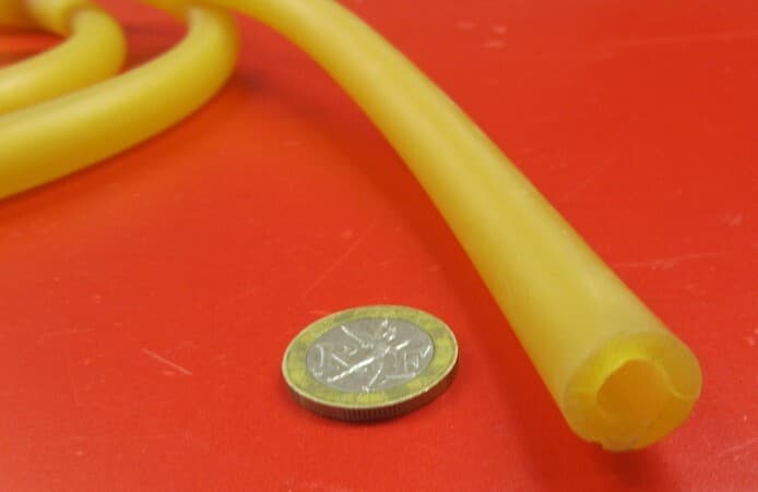 Latex Rubber Tubing Shore A35 Amber 9/16" OD x 5/16" ID x 1/8" Wall x 5' Length 3
