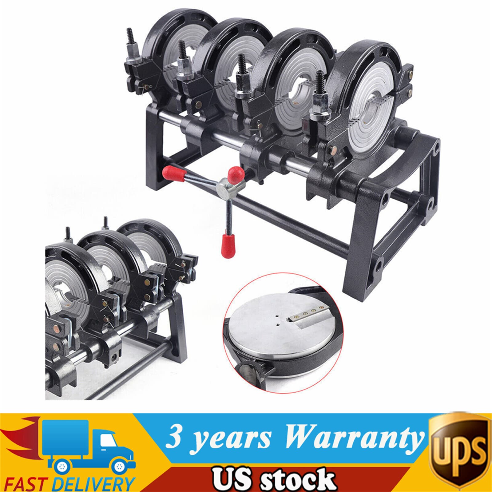 Manual Piping Pipe Fusion Welder 4 Clamps HDPE PP PE Butt Fusion Welding Machine