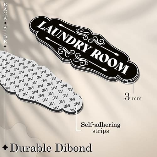 Laundry Room Sign for Door - 9x3 Dibond Laundry Decor for Room  6