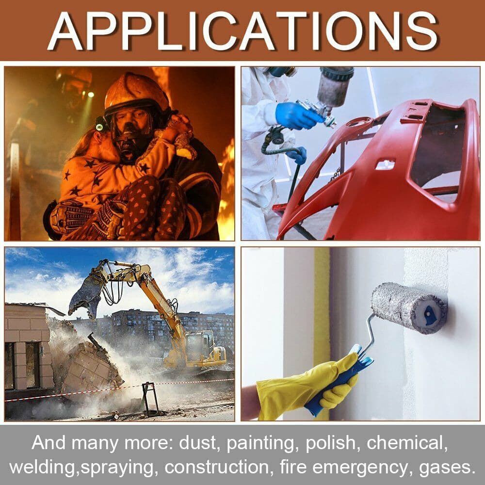 Mascaras Para Pintura De Media Cara Amplio Campo De Visión Químico Pintar Fltr 5