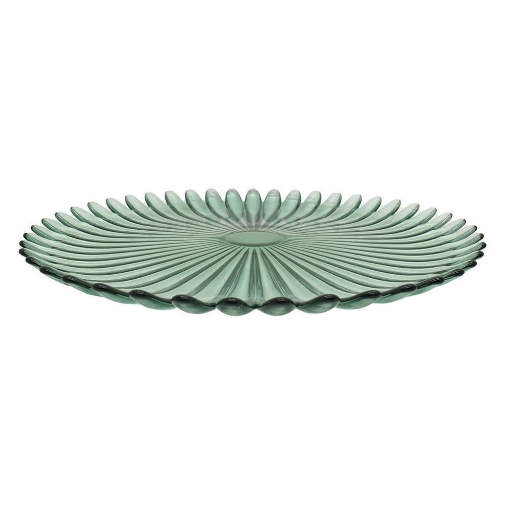 Green Glass Charger Decorative Plate Elegant Dining Wedding Table Plate Set of 4 5