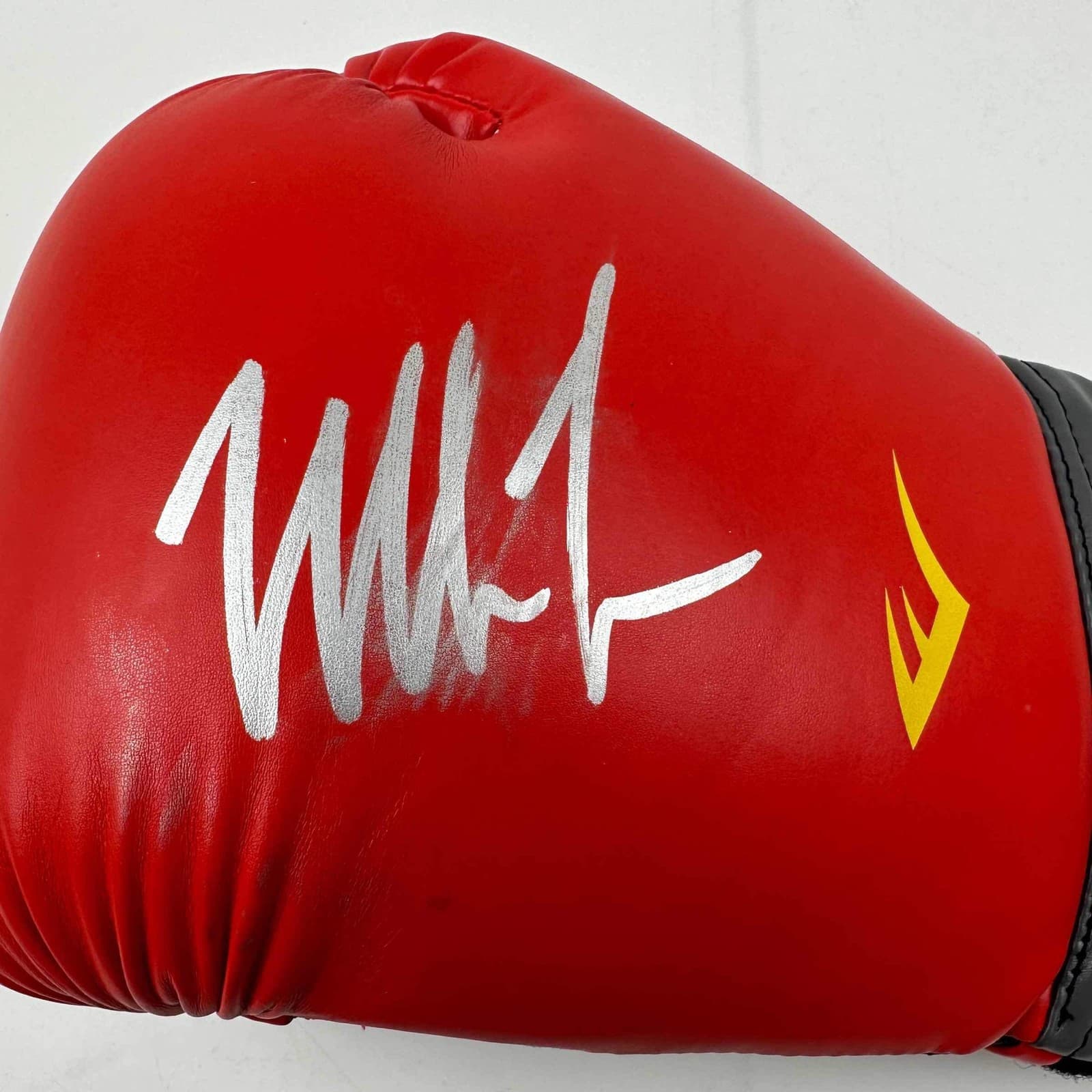 Autographed/Signed Mike Tyson Imperfect Red Everlast Boxing Glove Hologram COA 2