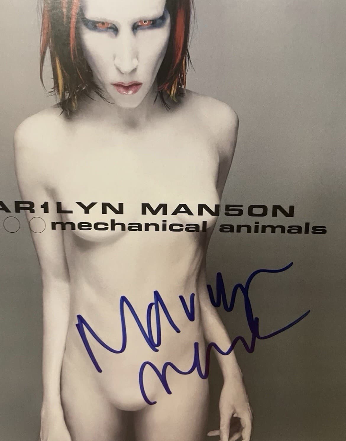 Marilyn Manson Signed Mechanical Animals 12x12 Promo Flat Rare Proof 3