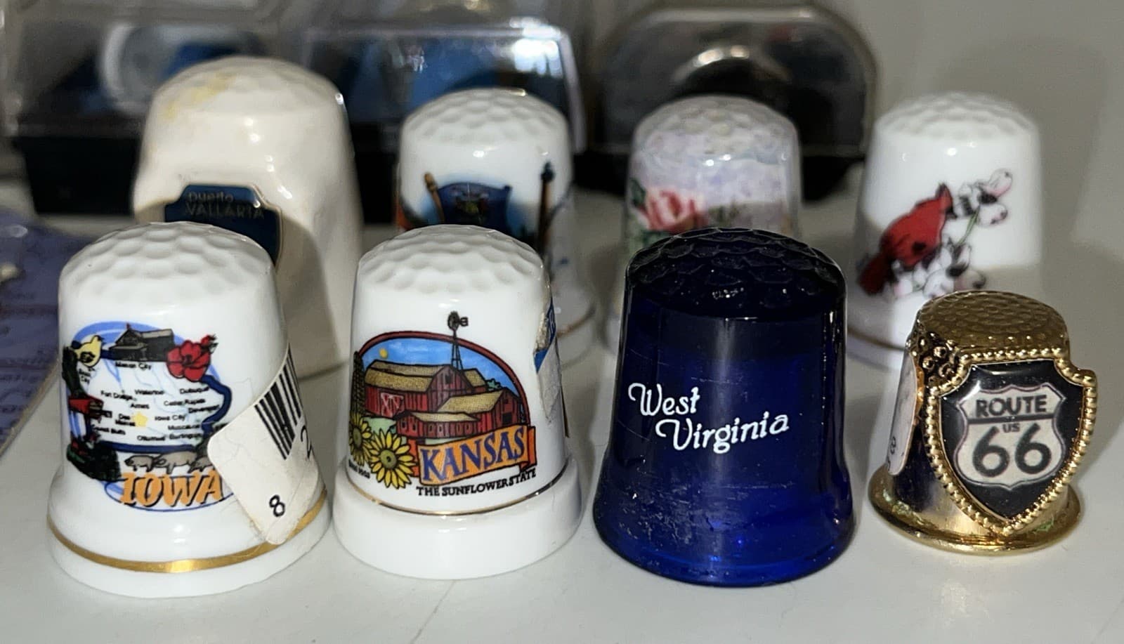 Vintage Lot Of 21 Thimble State Souvenir And More Collection 3