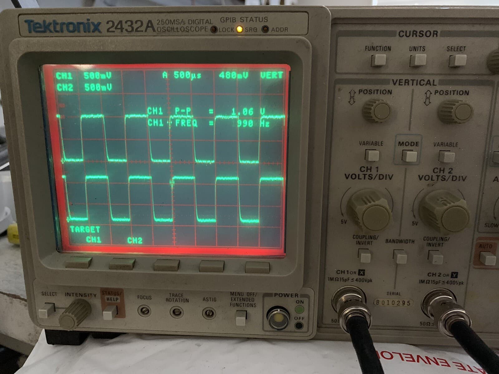 Calibrated Tektronix 2432A Oscilloscope 300MHz 2CH was $8000 new in 1990