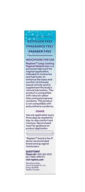 Replens Long Lasting Vaginal Moisturizer 14 Applications - 35g Ea (Pack of 2) 3