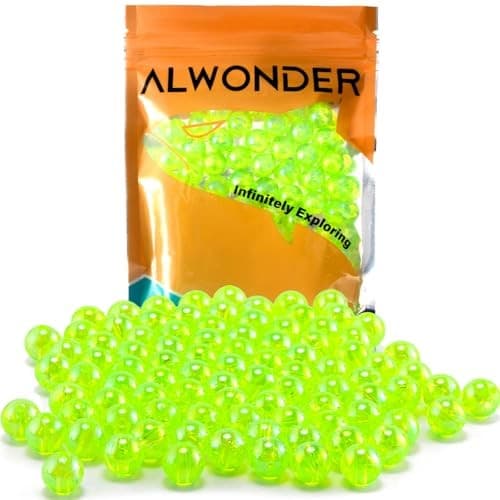  100-Pack Fishing Beads Holographic Beads for 8mm Holographic Chartreuse 2