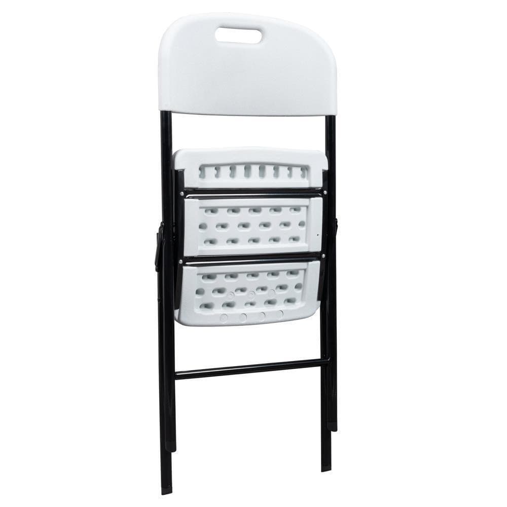 4Pcs Plastic Folding Chairs Stackable Garden Patio Wedding Party Chair White 5