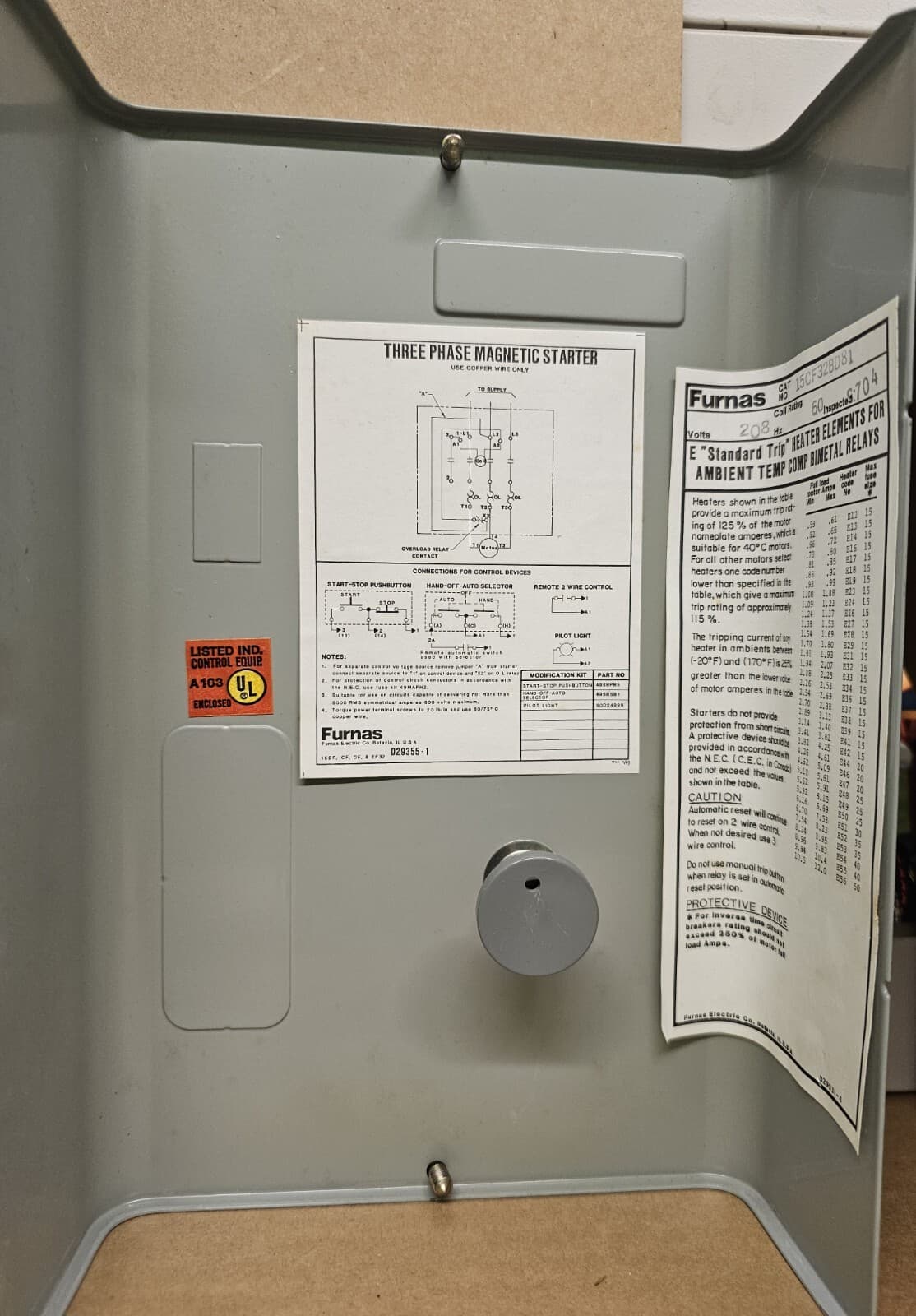 FURNAS STARTER IN ENCLOSURE 15CF32BD81 3