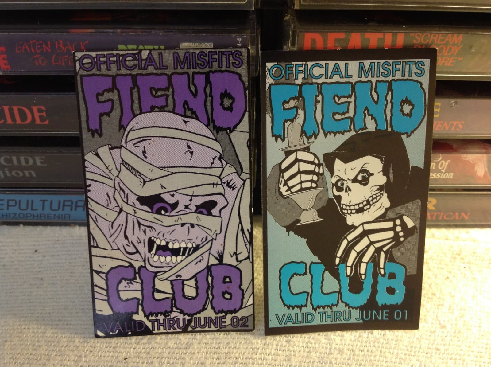 MISFITS VINTAGE OFFICIAL NEWSLETTER FIEND CLUB CARDS 2001 (2) GLENN DANZIG PUNK