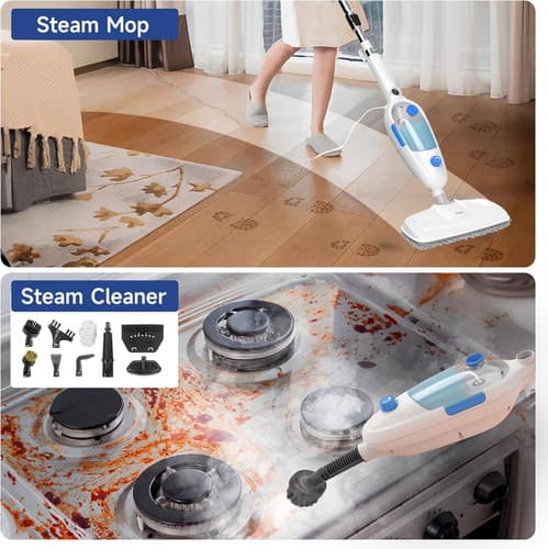 Steam Mop for Floor Cleaning, 10in1 Multi Purpose Handheld Steamer White 2