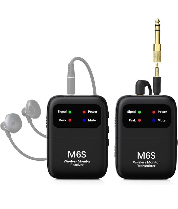 Keten Wireless in Ear Monitor System, 2.4G Automatic Pairing IEM System Black  4