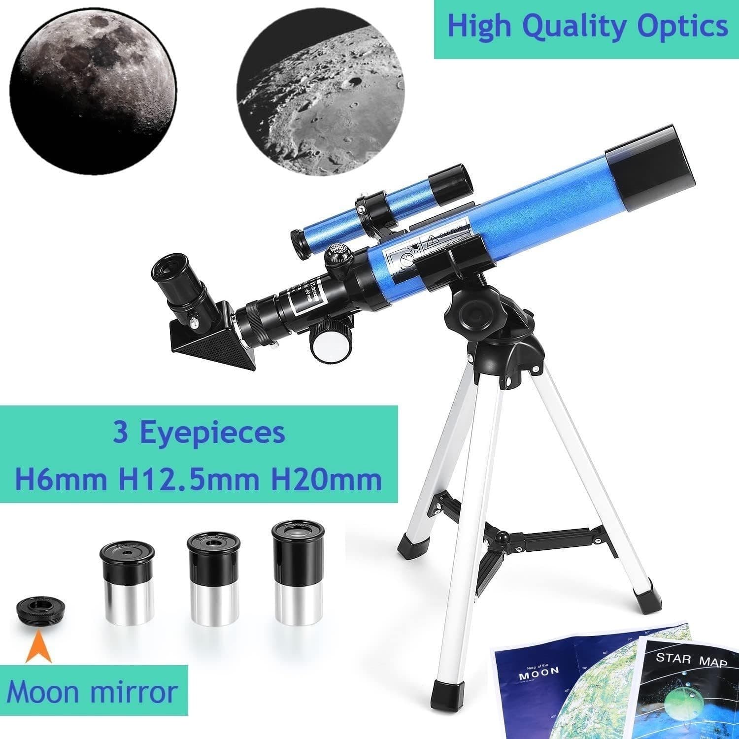 "Telescopio Astronomico Profesional Astronomical 40 Mm Refractor Con 3 Oculares 3