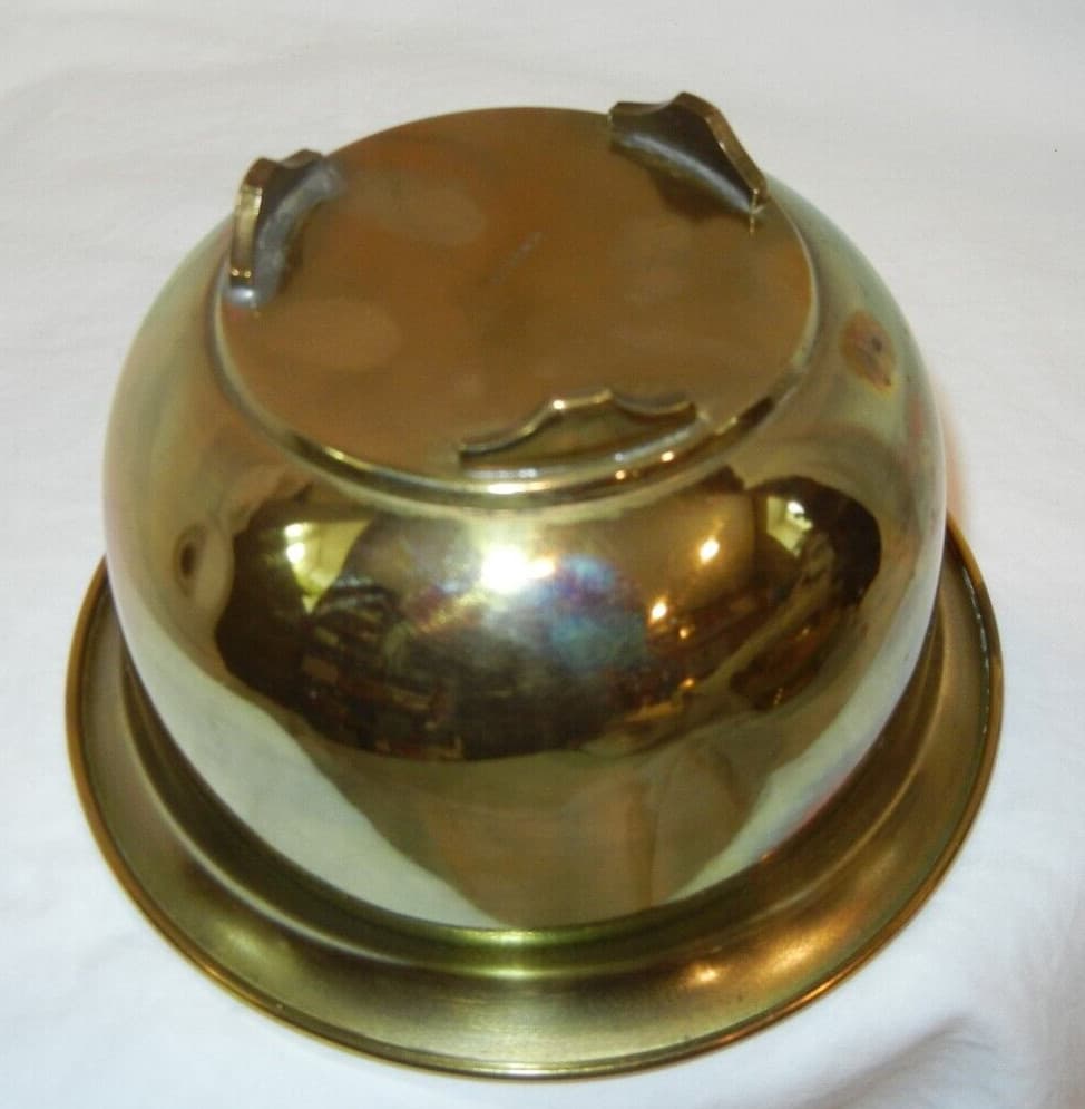 Brass Bowl Vintage Mid Century table piece centerpiece 2