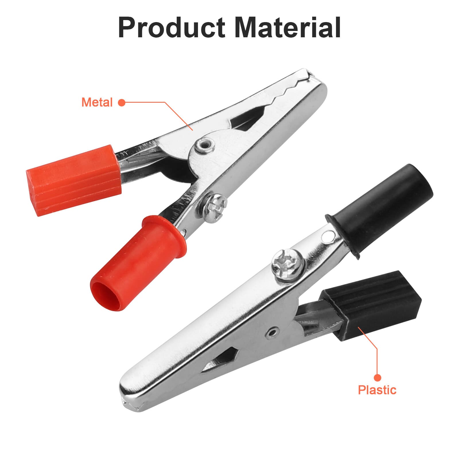 50 pcs Metal Alligator Clips Red+Black Crocodile Clamps Electrical Test Tool Set 3