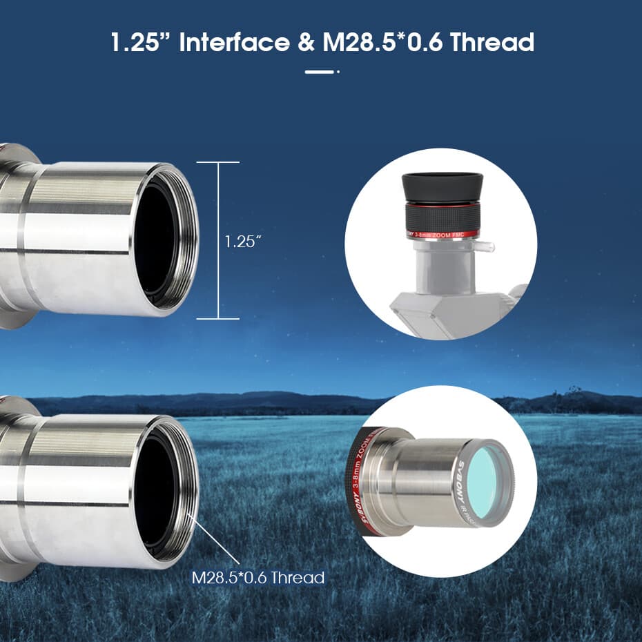 SVBONY SV215 1.25inch 3-8mm Planetary Zoom Eyepiece for Planetary Observation 6