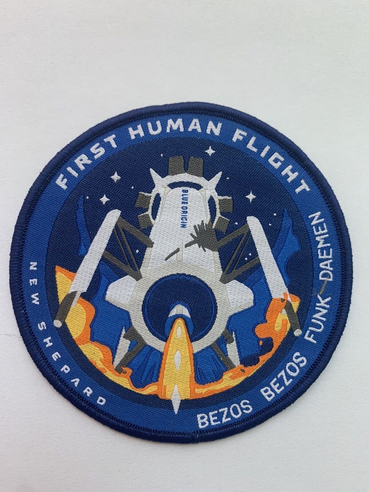 Original Blue Origin First Human Flight Mission Patch Bezos 3.5” 2