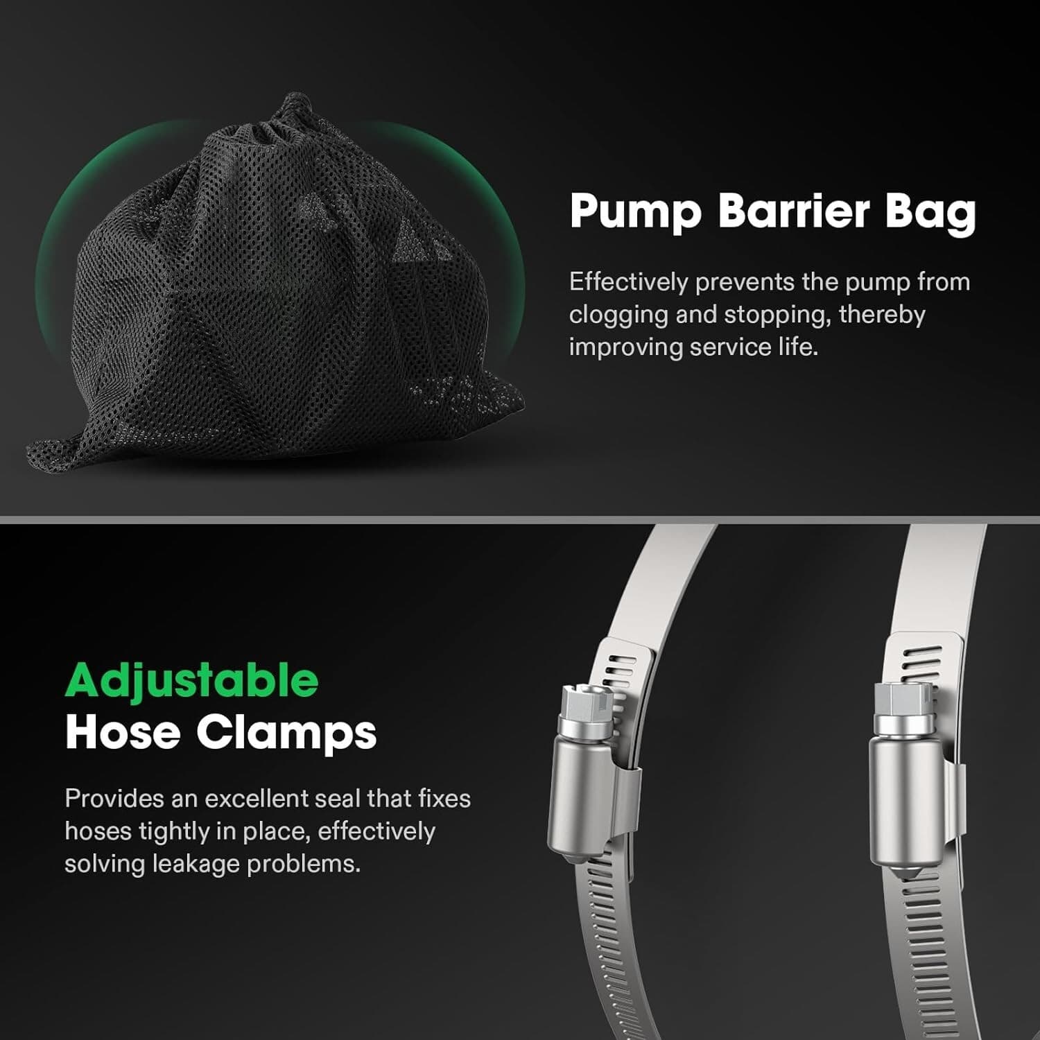 VIVOSUN 3000 GPH Submersible Water Pump, 150W Pond Pump 18FT Lift Height 4