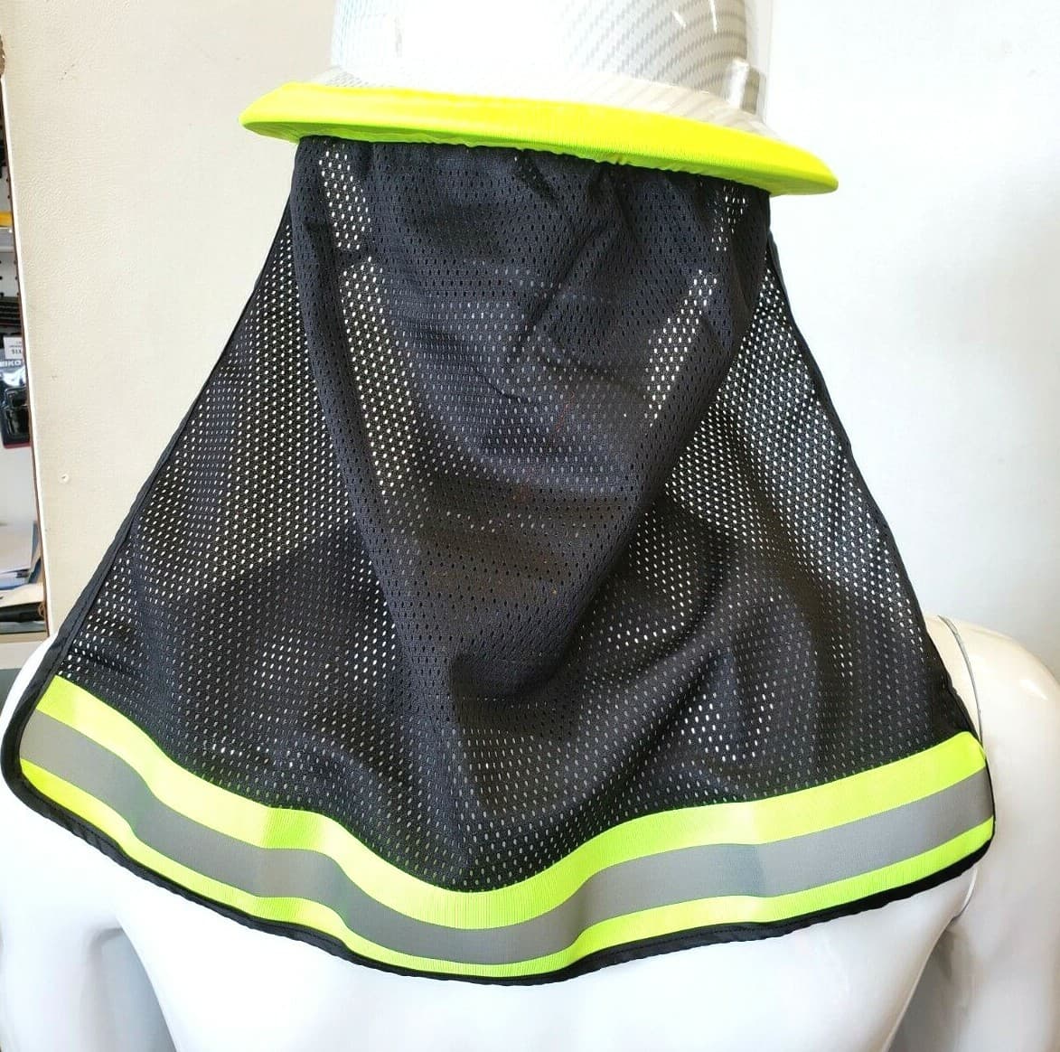 FX SAFETY HARD HAT NECK SHIELD HELMET SUN SHADE HI VIS REFLECTIVE STRIPE 5