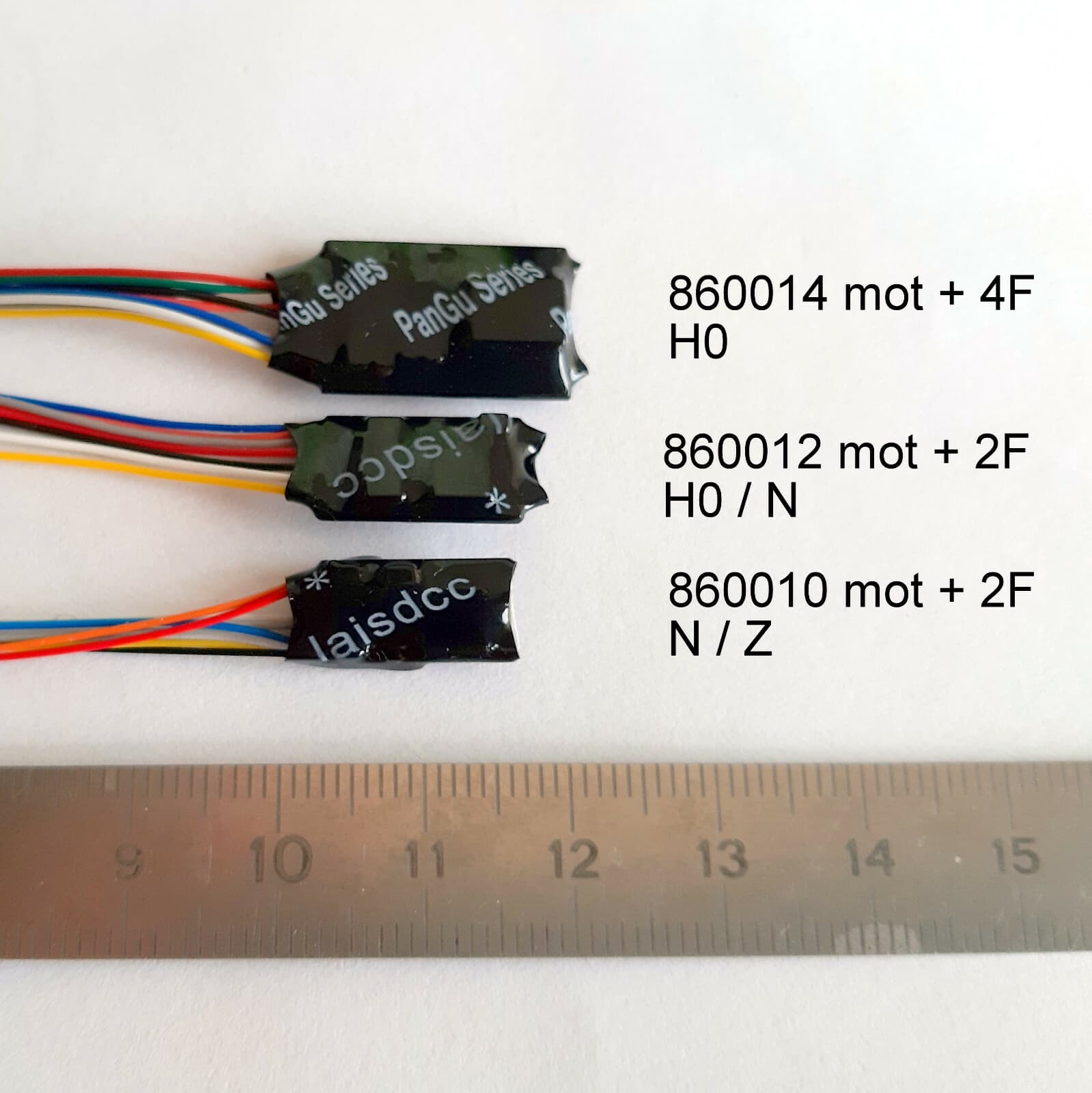 9-wire decoder H0 scale, DCC motor + 4F digital decoder LaisDcc 860014 3