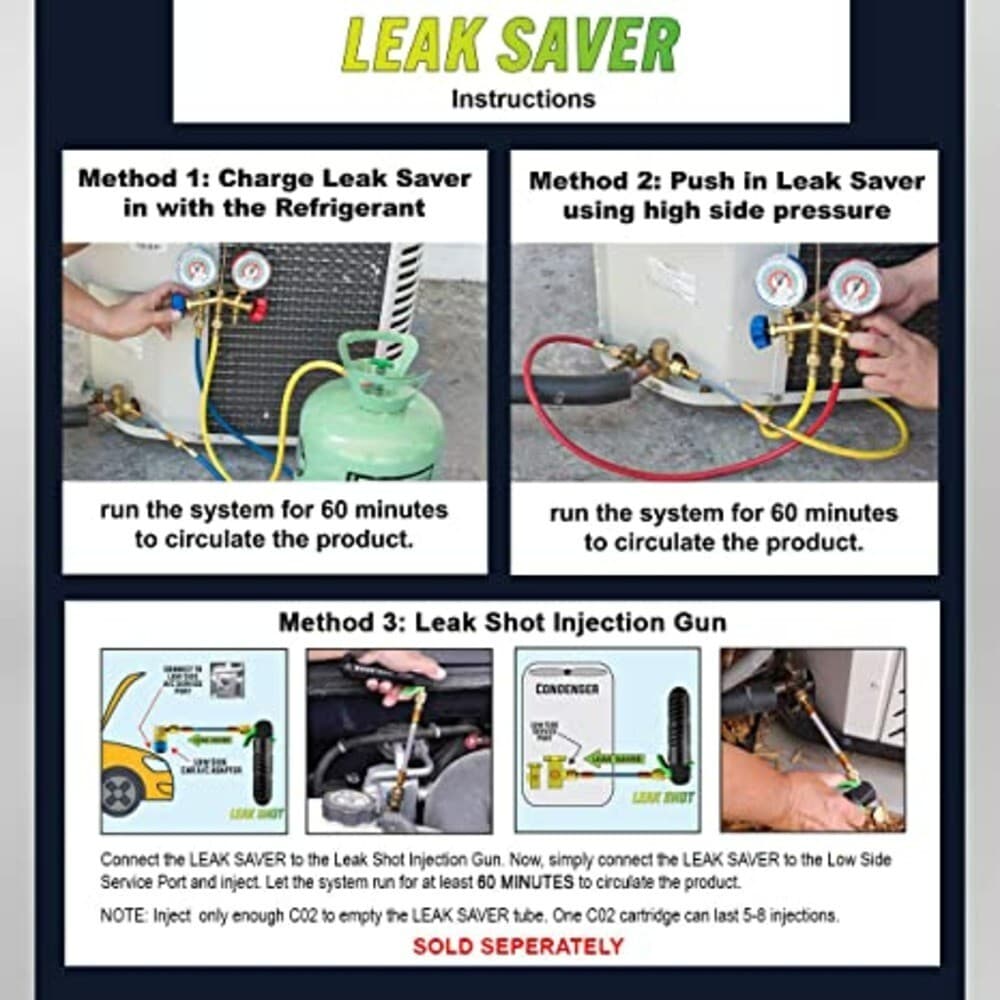 Leak Saver Direct Inject UV - 6 Pack - HVAC & Automotive Refrigerant Leak Sealer 4