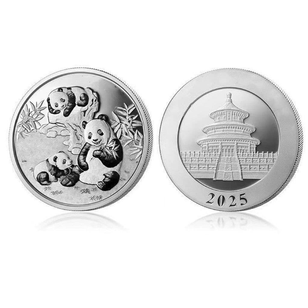 2025 China Panda Silver Plated Coin 30g Commemorative Bullion Collectible 5