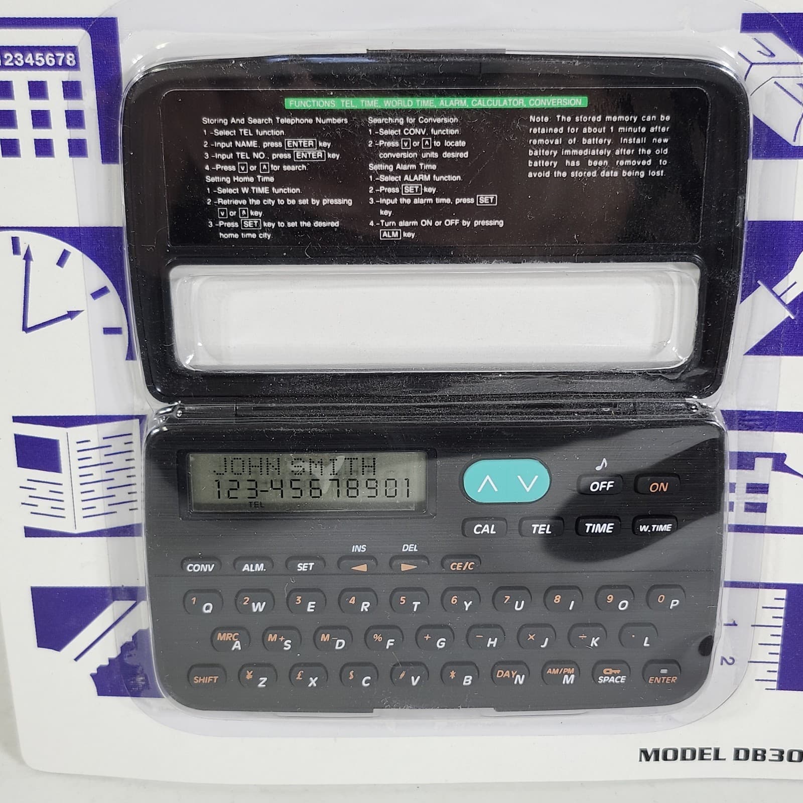 Quick Wiz Electronic Organizer Calculator Model DB30 NEW 3