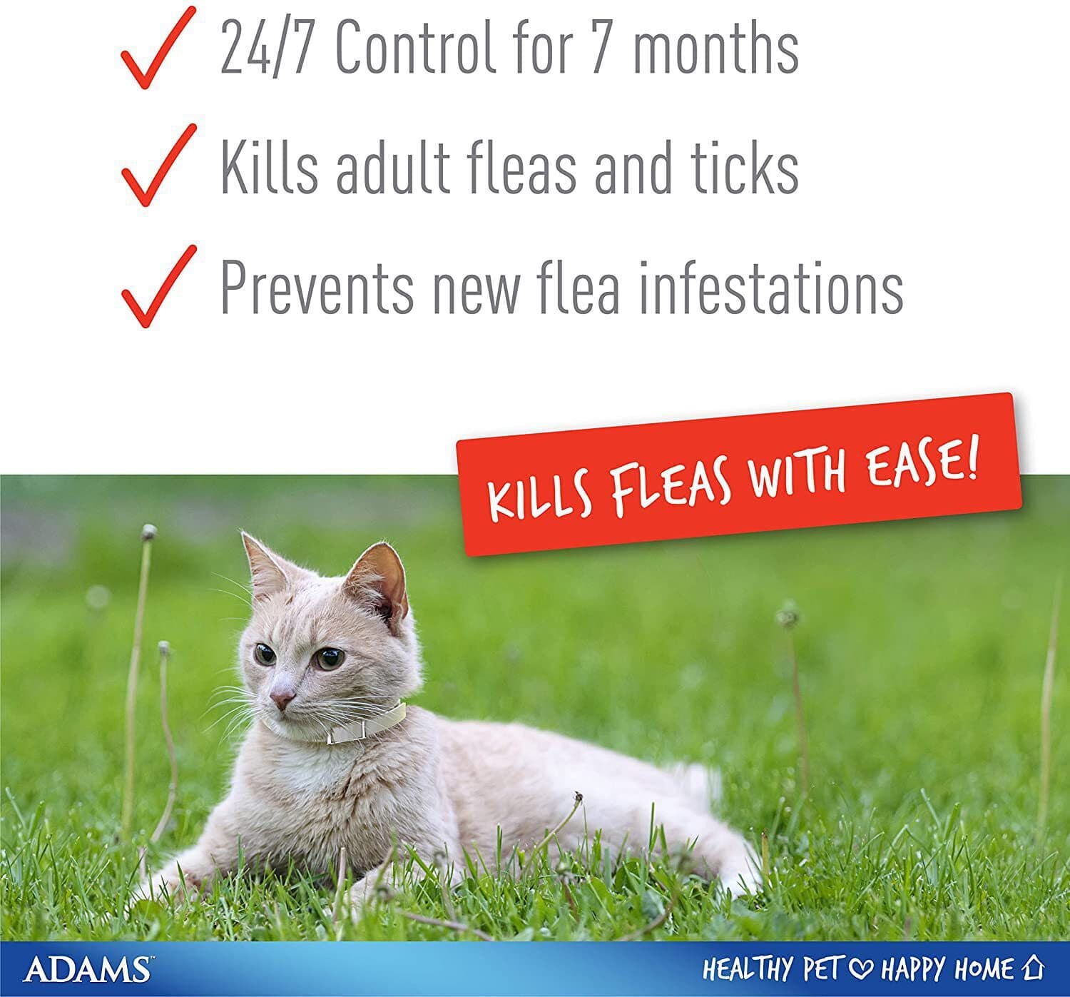 Adams Plus Flea & Tick Collar for Cats Up to 7 month Protection 2