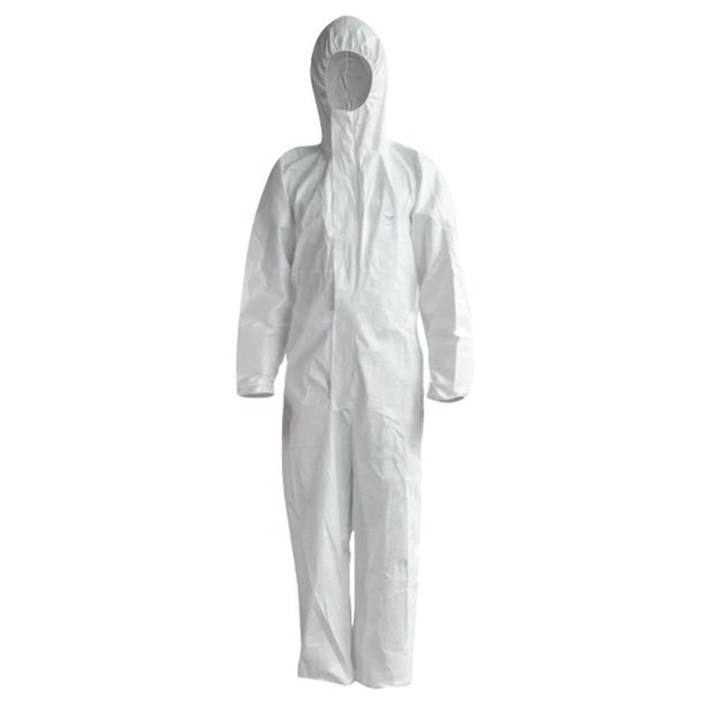 Case of 30 Disposable SMS Protective Coverall Painter Suit Fluid Resistant White 3